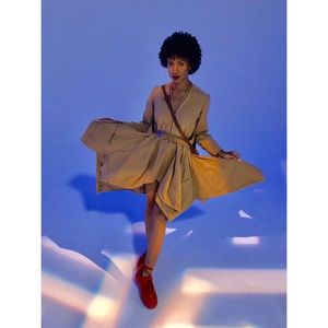 Coat Dress In Camel Brown